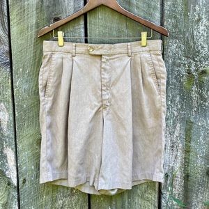 Vintage Linea Naturale Linen Blend Pleated Shorts